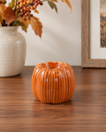 Amber Porcelain Pumpkin Tealight Holder
