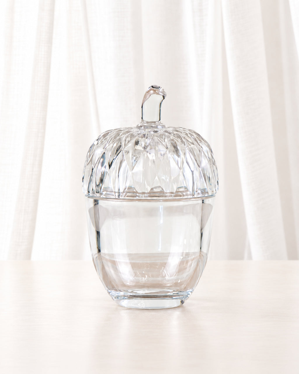 Glass Acorn Storage Pot