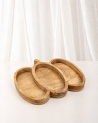 Mango Wood Pumpkin Serving Tray