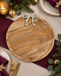 Mango Wood Serving Board with Silver Bow