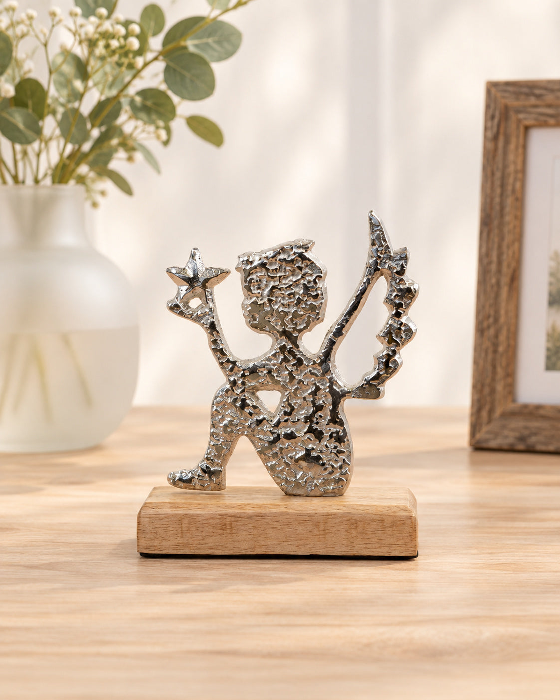 Hammered Aluminium Angel Ornament