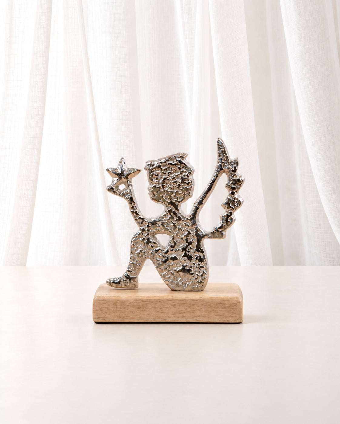 Hammered Aluminium Angel Ornament
