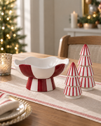 Red & White Striped Ceramic Christmas Tree | Large
