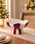 Candy Stripe Pedestal Bowl