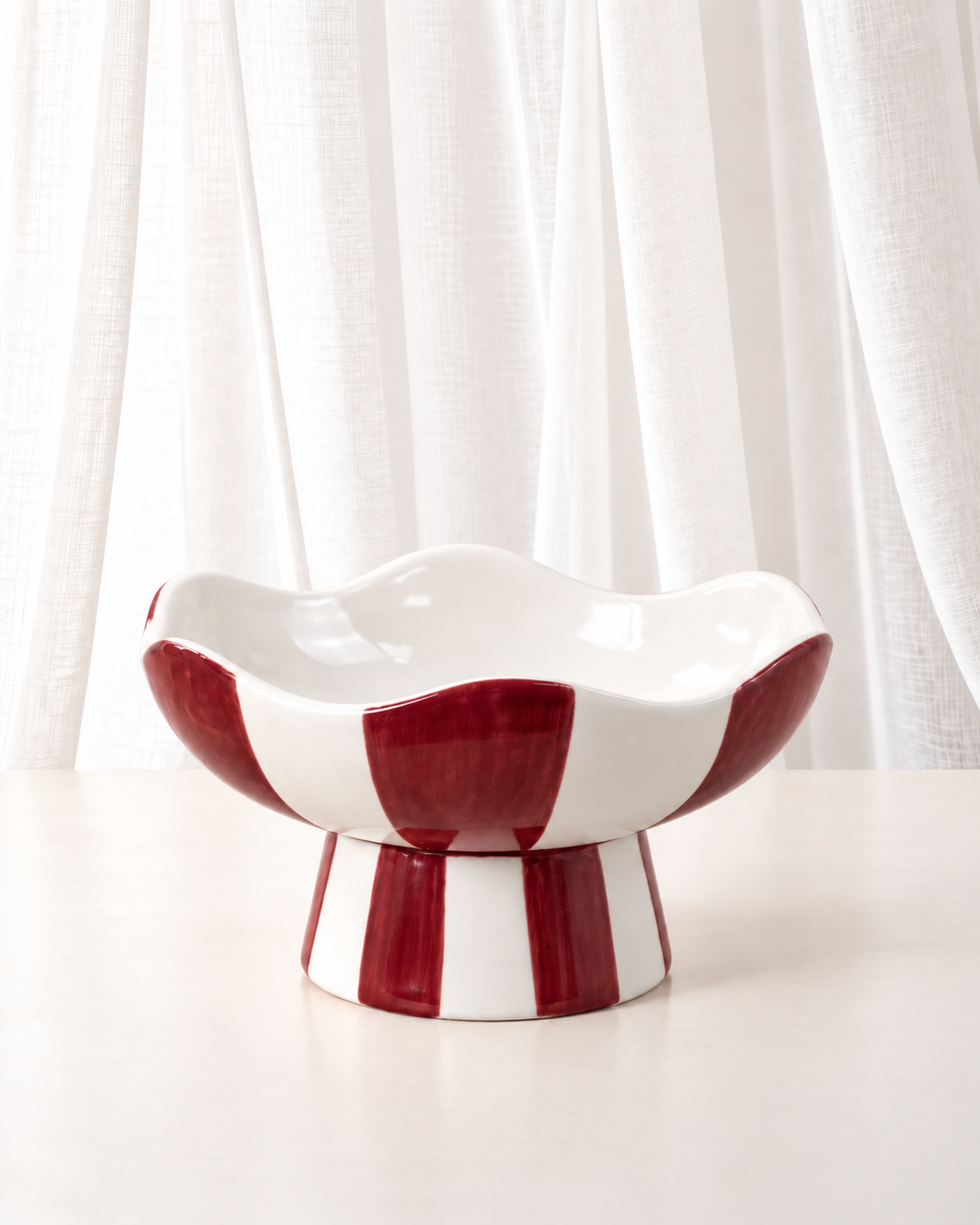 Candy Stripe Pedestal Bowl