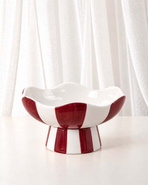 Candy Stripe Pedestal Bowl