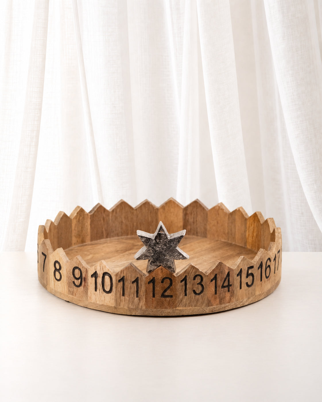 Mango Wood Advent Countdown Tray