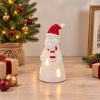 Ceramic LED Santa with Red Hat & Scarf