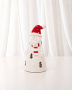 Ceramic LED Santa with Red Hat & Scarf