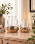 Mango Wood Hurricane Candle Holder