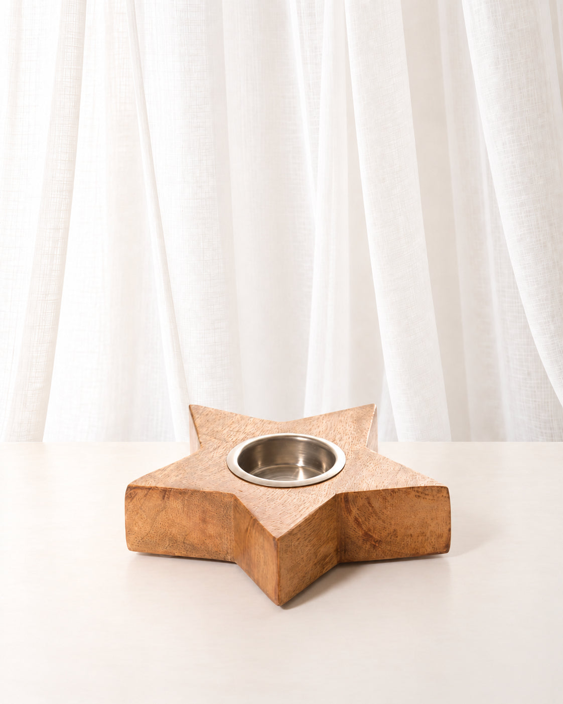 Mango Wood Star Tealight Holder