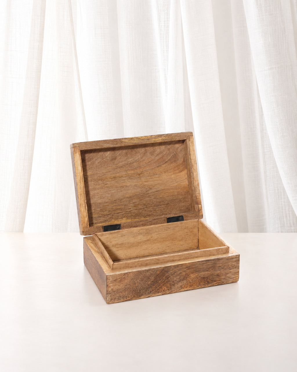 Mango Wood Floral Keepsake Box