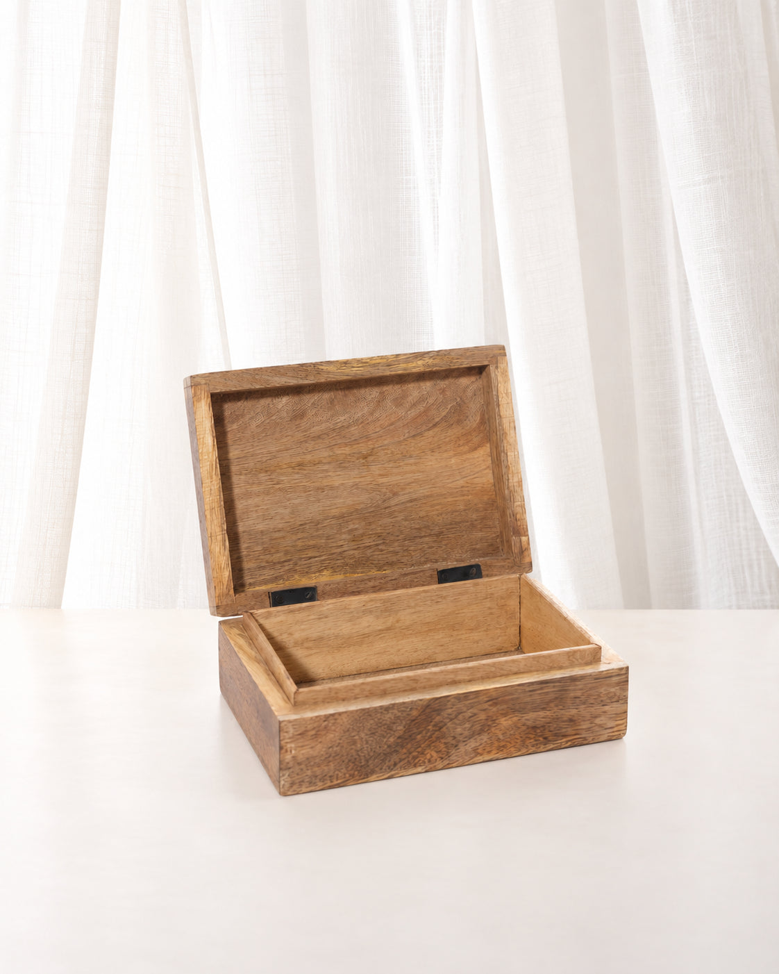 Mango Wood Floral Keepsake Box