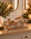 Mango Wood Christmas Sleigh Decoration