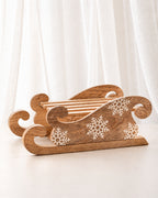 Mango Wood Christmas Sleigh Decoration