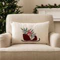 Christmas Sleigh Embroidered Cushion