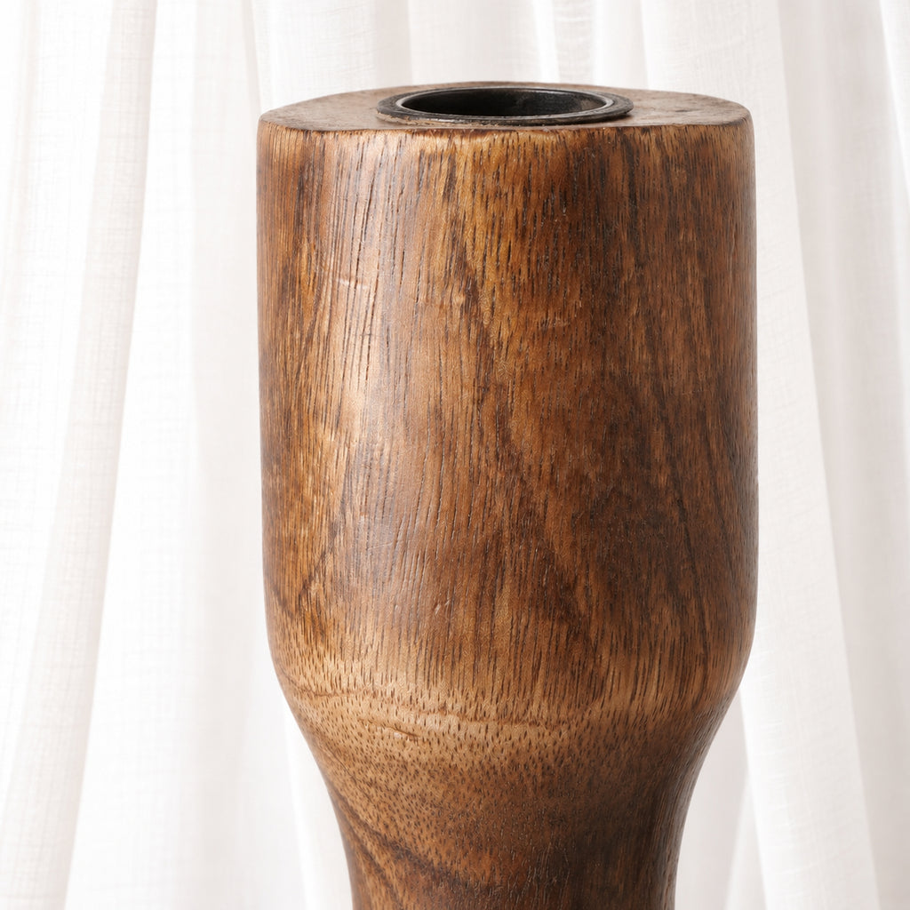 Mango Wood Candlestick Duo