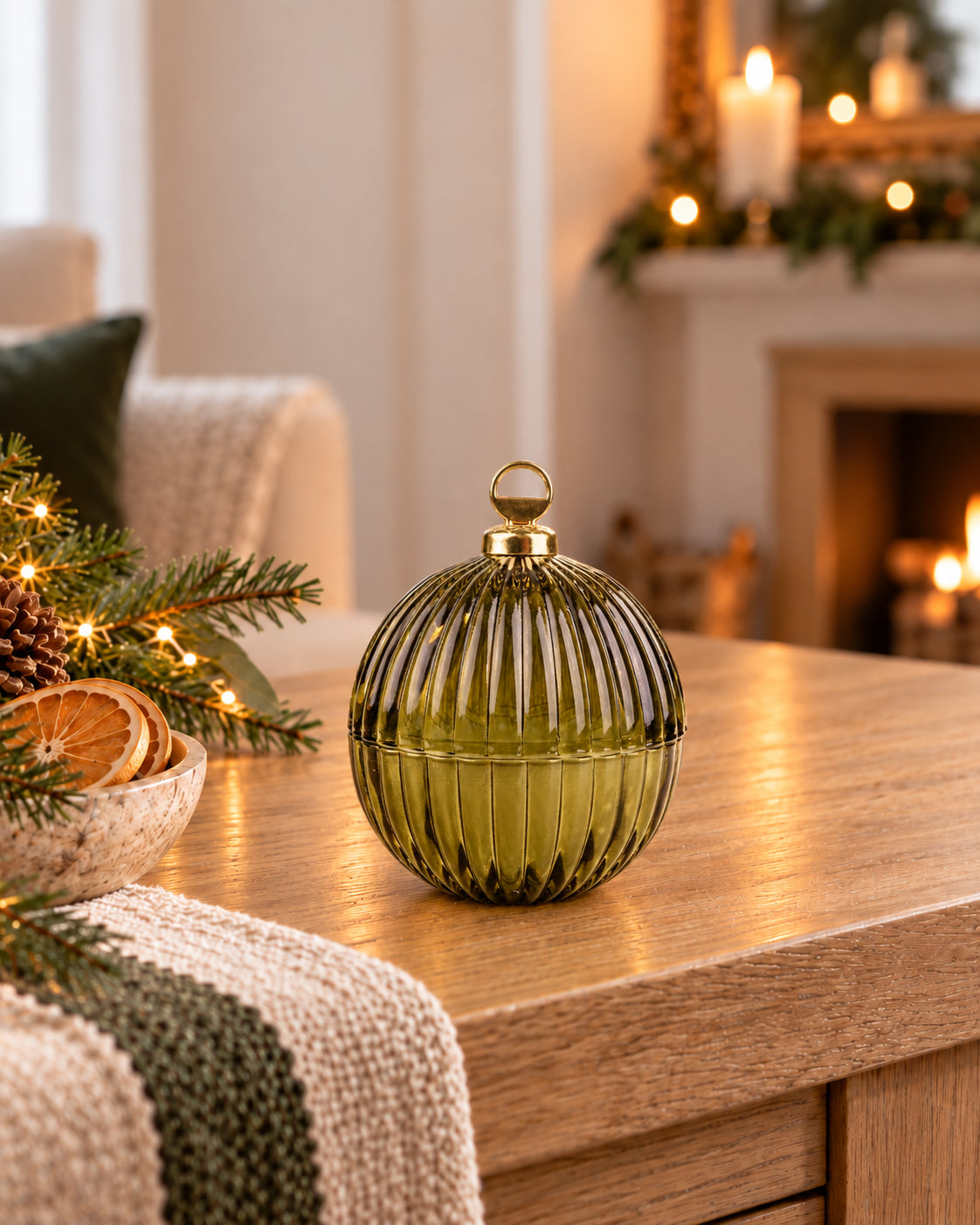 Ribbed Bauble Candle | Small