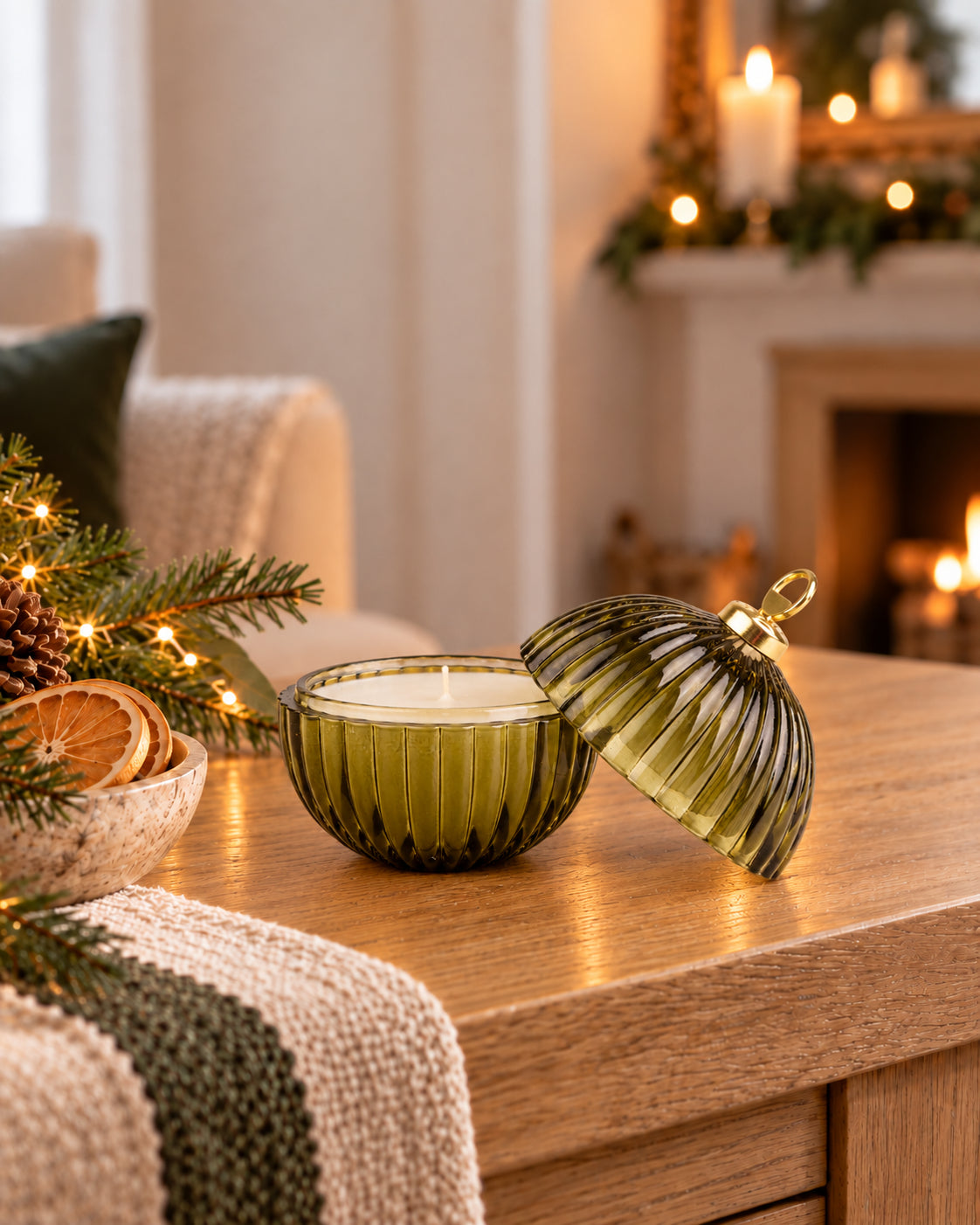 Ribbed Bauble Candle | Small
