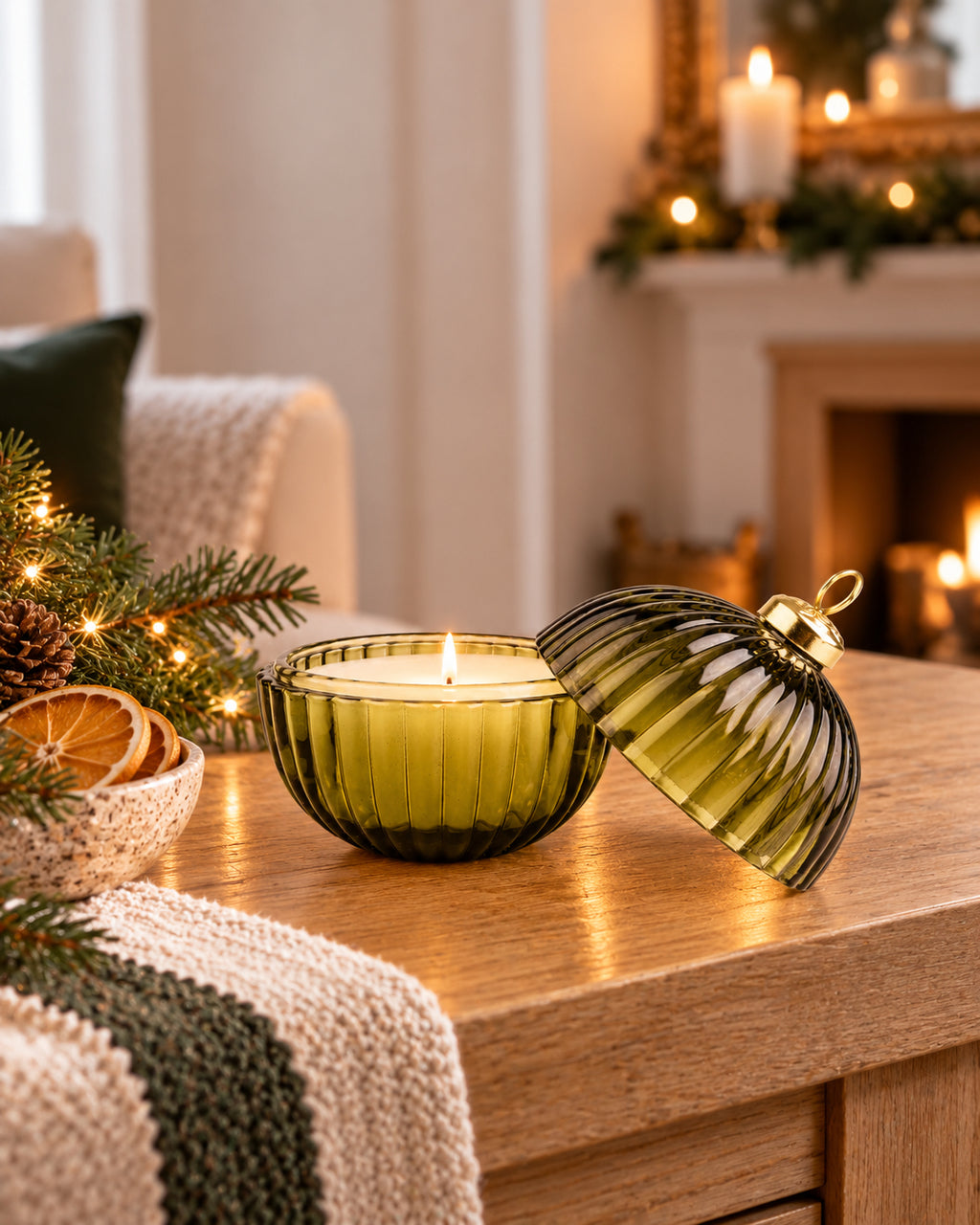 Ribbed Bauble Candle | Large